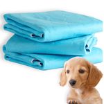 PET IMPACT Washable Puppy Pads, Premium Reusable Dog Pee Pad, Puppy Mats for House Training, Machine Washable LARGE 3-Pad Box (Sky Blue, 32"x24")