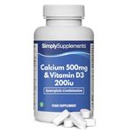 Calcium Tablets with Vitamin D | High Strength Supplements for Bones & Teeth | Vegetarian Friendly | 500mg of Calcium and 200iu of Vitamin D3 | 120 Tablets = 3 Month Supply | Manufactured in The UK