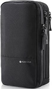 Purevave Compact Mens Toiletry Travel Bag Hanging, Mens Dopp Kit for Travel Waterproof, Wash Pouch, Black, One_Size, Compact, Minimal