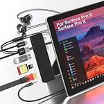 Surface Pro 9 Hub Docking Station,Surface Pro 9 Adapter with 4K HDMI,USB-C Thunderbolt 4(8K Video+40G Data+100W Charging),2X USB3.0,SD/TF Card Slot,3.5mm Audio,Triple Display for Surface Pro 9/Pro X