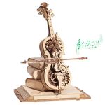 ROKR Magic Cello puzzle Model kits For Adults to Build,3D Wooden Puzzle,Home Desk Decoration Gift For Teens and Adults(AMK63)