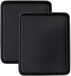 Toaster Oven Pans Set of 2, Shinsin 11-Inch Nonstick Baking Sheet Pans and Trays, 1/8 Thicker Replacement Small Baking Tray Accessories for Cookie, Non Toxic and Easy Clean and Diswasher Safe,Black