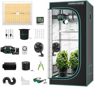 MARS HYDRO 3x3 Grow Tent Kit Complete System,150W TS1000 LED Dimmable Grow Light, 32"x32"x63" 1680D High Reflective Mylar Grow System with 4inch Adjustable Speed Ventilation System,10 Speed Clip Fan