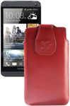 Suncase Leather Case for HTC One Mini Full-Grain Red