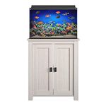 Flipper by Ollie & Hutch Farmington 10-20 Gallon Aquarium or Terrarium Tank Stand, Ivory Pine