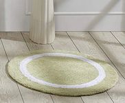 Better Trends 100% Cotton Hotel Collection Bath Mats, Sage & White - Tufted, Absorbent Reversible Mat, Machine Washable, Quick-Dry, Great for Bath, Shower, Bedroom, Dog or Door Mat, 30" Round