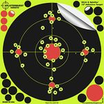 25 Pack - 12" Stick & Splatter - Adhesive SPLATTERBURST Shooting Targets - Your Shots Burst Bright Fluorescent Yellow Upon Impact - Great for all firearms, rifles, pistols, AirSoft, BB & Pellet guns!