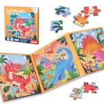 Ycmzuuy Magnetic Puzzles for 3-6 Year Olds, Dinosaur Toys for Boys Travel Games for Kids, Gifts for 3 4 5 Year Old Boys Airplane Activities for Kids