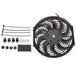 Twilight Garage High Performance 12" inch 12V 80W Universal Slim Electric Cooling Radiator Fan Push Pull with Mounting Kit - Black