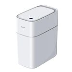 JOYBOS Automatic Motion Sensor Bathroom Trash Cans with Lid, 3.8 Gallon Touchless Trash Bin, Smart Plastic Slim Garbage Can Small White Wastebasket for Toilet Office rv Bedroom Living Room