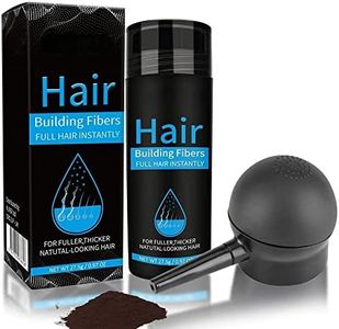 Smddx Professional Quality Fiber Hair Powder Spray with Applicator, Nature Keratin Hair Building Fibers, Hair Loss Concealer, Hair Thickening Products Men Bald Spots Thinning Hair (Dark brown)