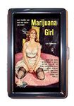 Marijuana Girl Classic Lowbrow Pulp Art Stainless Steel ID or Cigarettes Case (King Size or 100mm) by Coastal Colors