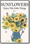 CREATCABIN Retro Vintage Tin Sign Sunflowers Enjoy The Little Things Metal Wall Decor Decoration Art Mural for Home Garden Kitchen Bar Pub Living Room Office Garage Poster Plaque 12 x 8inch