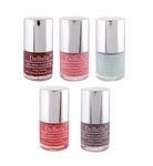 DeBelle Gel Nail Polish Combo Pack of 5, Maroon(Moulin Rouge), Baby Pink(BeBe Kiss), Mint Blue(Mint Amour), Coral Orange(Princess Belle) and Mauve(Majestique Mauve), 40 ml(8 ml Each)