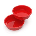 SILIVO Silicone Cake Tins for Baking, 2 Pcs 8 Inch Round Cake Tin, Nonstick 20cm Cake tins, Silicone Cake Moulds for Baking Layer Cake, Cheesecake