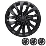 LPZAKVE Tesla Model 3 Highland Wheel Covers 18 Inch, Matte Black Hubcaps Model 3 2024 Highland Accessories, Set of 4 Pcs Rim Protector (Nova Style)