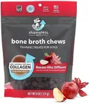 Shameless Pets Dog Training Treats, Bone Broth Chews (Bacon Hits Different) - Natural & Healthy Puppy Dog Treats - Soft Training Treats for Dogs with Naturally Occurring Collagen - Medium Dog Treats