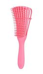 INSIME Detangler hair brush for curly hair comb for Women Men & Kids | Comb for curly wavy hair Pain Free hair detangling brush | Curl brush for hair styling Dry & Wet hair brush | (Pink)