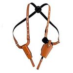 MiOYOOW Shoulder Holster, Tactical Gun 1911 Holster Leather Concealed Pistol Shoulder Holster with Double Magazine for 92 96 45.43