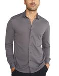 DAMENSCH Constant Cotton Thermoregulating Pique Full Shirts-Pack of 1-Blackened Pearl-Large