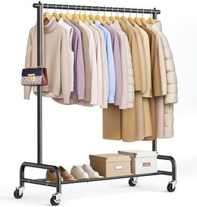 SLEEPING LAMB Heavy Duty Rolling Garment Rack, Black