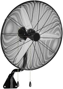 Uthfy 30 Inch High Velocity Wall Mount Fan, 11200CFM Outdoor Industrial Fan with Dual Pull Cord Control, 6 FT Cord, 3 Speeds, Heavy Duty Oscillating Fan for Indoor, Garage, Patio, Workshop Use