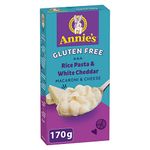 ANNIE'S - MACARONI AND CHEESE Gluten Free Rice Pasta and White Cheddar, No Artificial Flavours or Synthetic Colours, Contains Real Cheese and Milk Ingredients