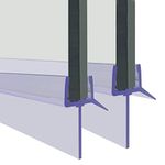 Shower Door Seal Strip, 2Pcs Bathroom Shower Screen Seal Strip for 4-6mm Glass Door, 90cm Shower Screen Seal Replacement Up to 20 mm Gap