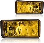 AUTOSAVER88 Fog Lights Compatible with 2007 2008 2009 2010 2011 2012 2013 2014 Chevy Silverado 2007-2013 Avalanche 2007-2013 Suburban and 2007-2015 Tahoe Fog Lamps (w/Off-Road Package) (Yellow)