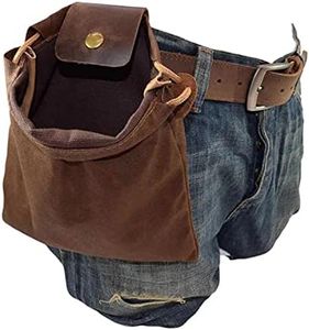 ASENIE Foraging Bag Waxed Canvas Collapsible Outdoor Camping Foraging Pouch Mushroom Storage Water Resistant Leather Bushcraft Belt Tinder Dump Pouchs Brown for Travel Camping Hiking Bag Only (Brown)