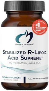 Designs for Health Stabilized R-Lipoic Acid Supreme - 100mg RLA Supplement with Taurine - Non-GMO, Gluten Free (60 Capsules)