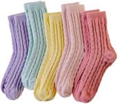 DoSmart Fuzzy Socks For Women Slipper Warm Fluffy Soft Winter Cozy Plush Sleep Cabin Christmas Home Socks, 5 Pairs Candy Color, One Size