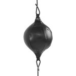 Double End Punching Bag, PU Leather Double End Ball Hanging Boxing Speed Ball with 2 PCS Ring Locking and Fully Elastic Cords for Reaction, Agility, Punching Speed, Fight Skill(Black)