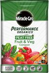 Miracle-Gro 121060 Performance Organics Fruit and Veg PEAT FREE Compost, 40L, White