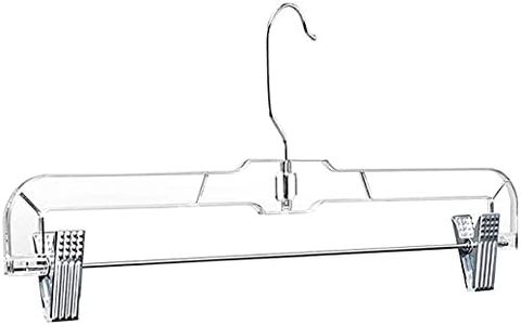 HXX Clear Plastic Skirt Hangers with Clips 4