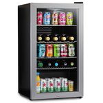 Subcold Super85 LED - Under-Counter Fridge | 85L Beer, Wine & Drinks Fridge | LED Light + Lock and Key | Energy Efficient (Silver, 85L)