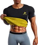 NINGMI Mens Waist Trainer Vest Hot Sweat Shirt Neoprene Sauna Suit Workout Body Shaper Cami for WeightLoss Tummy Fat Loss Black