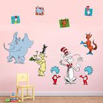 Runtoo Dr Seuss Wall Decals Kids Educational Wall Stickers Children Reading Room Baby Nursery Wall Décor