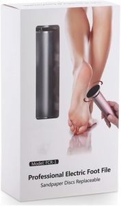 Electric Foot File Hard Skin Remover – Adjustable Speed, 60 Sandpapers, Gray