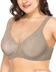 Deyllo Women's Minimizer Bra Wireless Plus Size Bra Full Coverage Comfort Everyday Bra Non Padded(Toffee35，40G