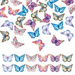 FASHEWELRY 36Pcs Stainless Steel Butterfly Charms Rainbow Butterfly Earring Charms Filigree Animals Pendants Metal Embellishments for DIY Jewelry Making