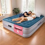 airzzZ SlumberPlus Double Airbed with Built-In Pump - Inflatable Mattress Blow Up Bed - Quick Self Inflation & Deflation Blow Up Mattress - Air Mattress for Home and Camping - Air Bed with Carry Bag