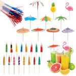 100Pcs Drink Umbrellas, Luwrevc Cocktail Umbrellas for Drinks, Mini Paper Umbrella Toothpicks Picks, Cocktail Sticks Accessories for Summer Tropical Fruit Hawaiian Party Supplies Decorations