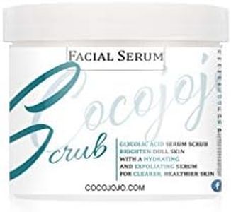 Cocojojo Facial Scrub Serum - Microdermabrasion Face Scrub and Facial Mask 8 Oz Face Exfoliator Glycolic Acid Grapefruit Dead Sea Mud Deep Cleansing Mostly Natural Ingredients