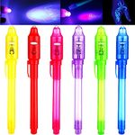 Yeefunjoy 6pcs Invisible Ink Pen Spy Pen, Secret pen with UV Light Magic Marker Kid Pens for Birthday Party Accessory Party, Secret Message and Party Goody Bag Filler Boys Girls Kids Children