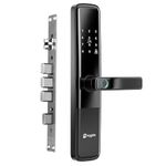 Mygate Smart Door Lock Plus with 6-Way Unlock | Fingerprint, PIN, Mobile App, RFID Card, Manual Keys | Remote Unlocking via OTP | for Main Wooden Doors |3-Year Warranty by Mygate
