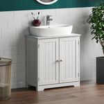 Bath Vida Priano Under Sink Bathroom Cabinet Floor Standing Storage Cupboard Basin Unit, White