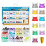 AUKENIEN Micro Car Fuses Assorted 11 Values 110pcs Micro Blade Auto Fuse Kit 2A 3A 5A 7.5A 10A 15A 20A 25A 30A 35A 40A Motorcycle Automotive Replacement Fuses Mixed and 1pc Fuse Clip