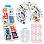 BBKON DIY Travel Pill Organizer with 260 Labels, 10 Compartments Pocket Pharmacy with Medicine Labels, Portable Daily Medication Container Case for Travel Essentials Weekly Medical Box (White)