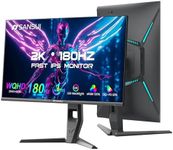 SANSUI 27 inch WQHD 180Hz Gaming Monitor 1440P-AMD FreeSync 1ms DCI-P3 93% Fast IPS Computer Monitor,Height Adjustable Vertical/Horizontal Rotating, 2×DisplayPort/HDMI 丨HDR丨Low Motion Blur 丨Speakers